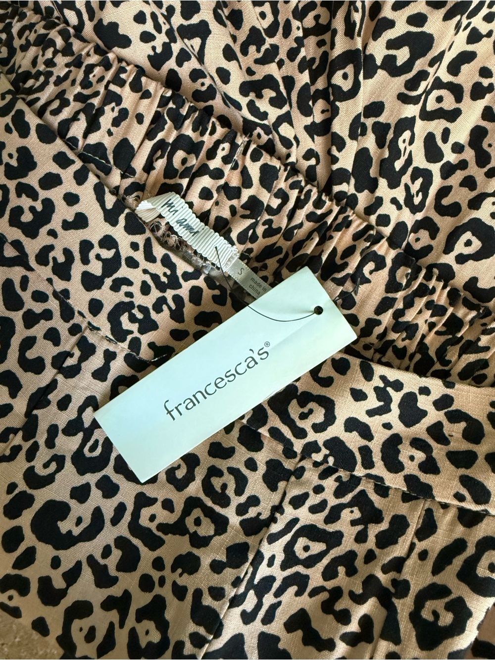 Francesca's Collections Animal Print Leopard Wide Leg Palazzo Pants - Picture 2 of 2